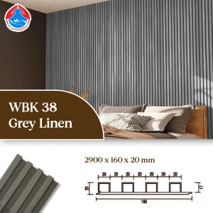 WPC Wall Panel WBK38-20 Grey Linen